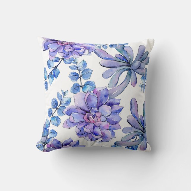 Coussin Cactus tropicaux colorés (Recto)