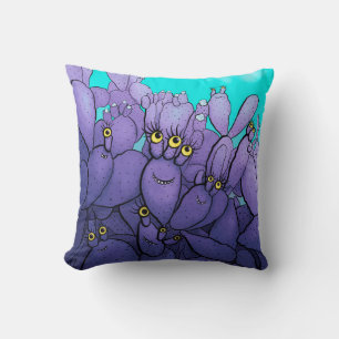 Coussin Cactus Violet Funny Succulent