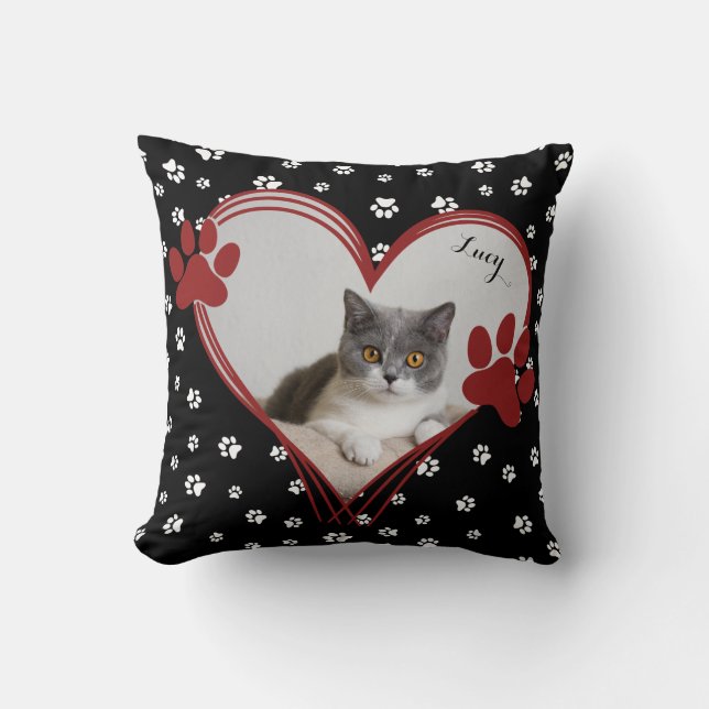 Coussin Cadeau Amoureux des chats | Garde d'animaux | Phot (Recto)