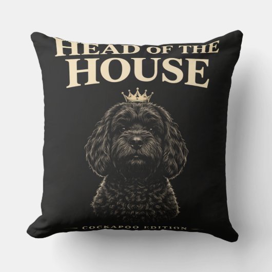 Coussin Cadeau Chef de la Maison Cockapoo | Propriétaire d (Recto)