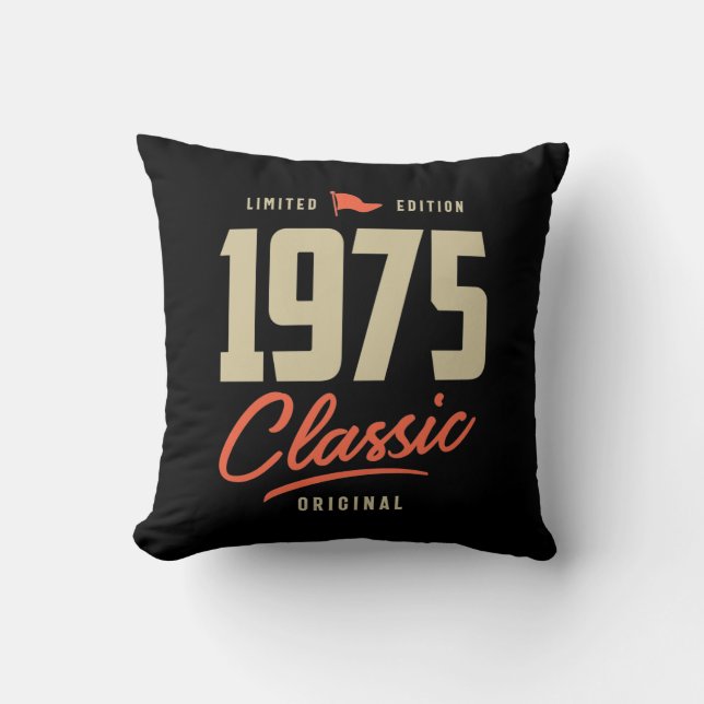 Coussin Cadeau classique d'anniversaire 1975 (Recto)