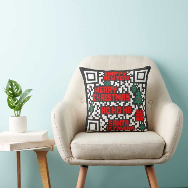 Coussin cadeau code QR de Noël (Chaise)