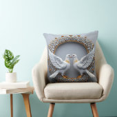 Coussin Cadeau colombes de mariage pour couples (Chaise)