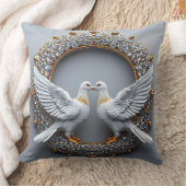 Coussin Cadeau colombes de mariage pour couples (Couverture)