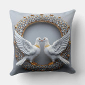 Coussin Cadeau colombes de mariage pour couples (Verso)
