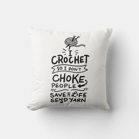 Coussin Cadeau Crochet Crocheter (Recto)