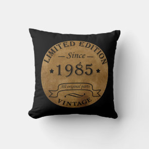 Coussin Cadeau d'anniversaire antique vintage né en 1985