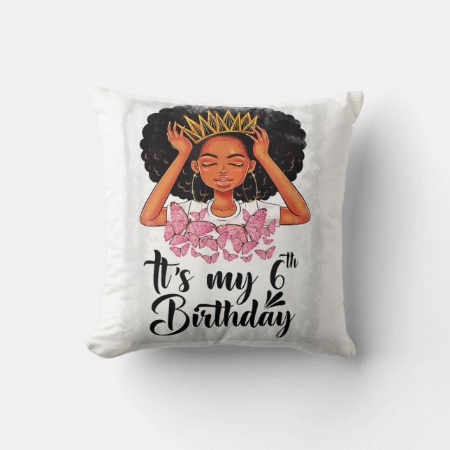 Coussin Cadeau d'anniversaire de 6 ans pour les filles Ado (Recto)