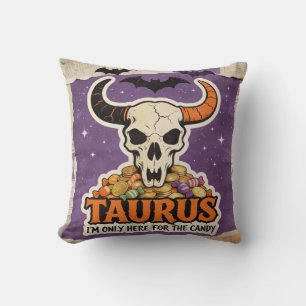 Coussin Cadeau d'anniversaire de Squelette Taureau pour Ha