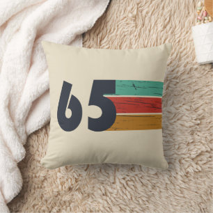 Coussin Cadeau d'anniversaire de style vintage né en 1965