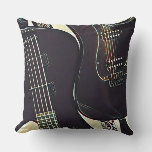 Coussin cadeau d'anniversaire guitariste vintage