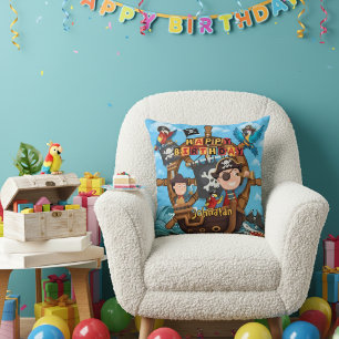 Coussin Cadeau d'anniversaire pour enfants pirates