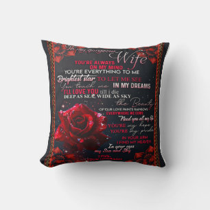 Coussin Cadeau d'anniversaire pour ma femme Rose, Cadeau p