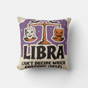 Coussin Cadeau d'anniversaire Squelette Balance Zodiaque H