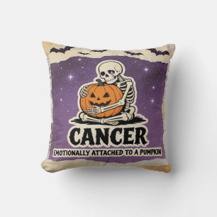 Coussin Cadeau d'anniversaire squelette Cancer pour Hallow