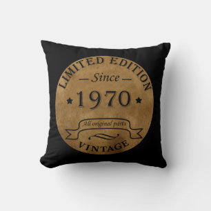 Coussin Cadeau d'anniversaire victorien vintage né en 1970