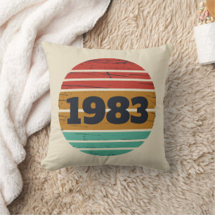 Coussin Cadeau d'anniversaire vintage personnalisé