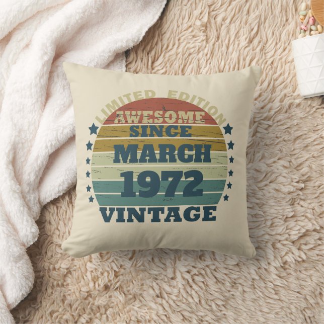 Coussin Cadeau d'anniversaire vintage personnalisé (Couverture)