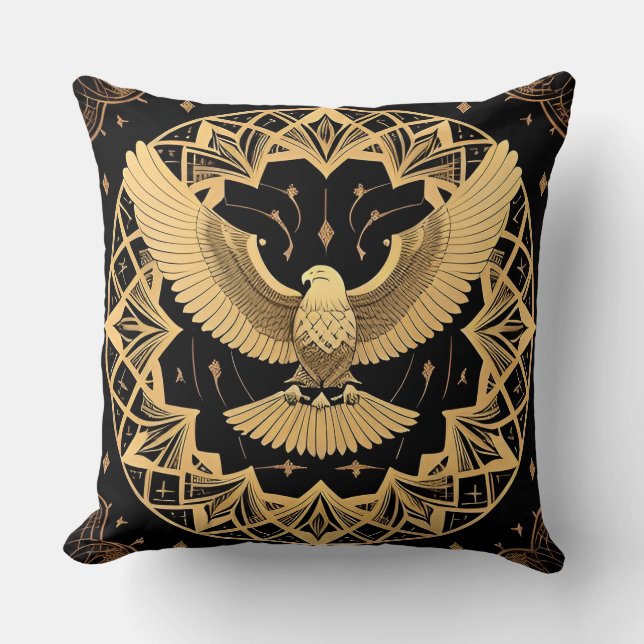 Coussin 🦅 Cadeau d'art d'aigle doré pour les amateurs de  (Recto)