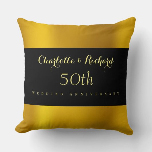 Coussin Cadeau de 50e anniversaire de mariage (Recto)