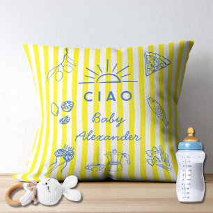 Coussin Cadeau de Baby Shower Thème Italien Mignon Ciao Bé