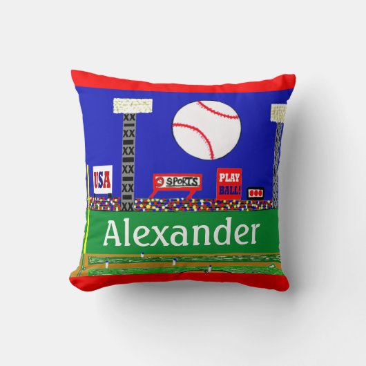 Coussin Cadeau de carreau personnalisé par base-ball (Recto)