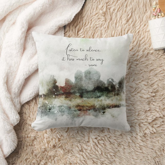 Coussin Cadeau de citation abstraite aquarelle Rumi (Couverture)