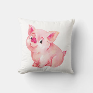 Coussin Cadeau de cochon rose mignon pays agriculteur ferm