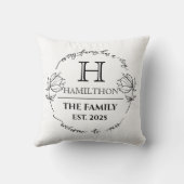 Coussin Cadeau de crémaillère Monogramme familial floral M (Verso)