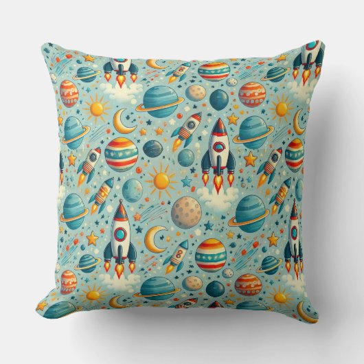 Coussin 🎉🌌 Cadeau de décoration d'aventure spatiale ludi (Recto)