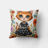 Coussin 🐱🌸 Cadeau de décoration de chat floral mignon ✨ (Verso)
