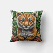 Coussin 🐯 Cadeau de décoration de jungle de tigre mignon (Verso)