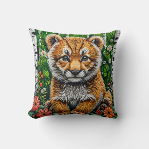 Coussin 🐯 Cadeau de décoration de jungle de tigre mignon