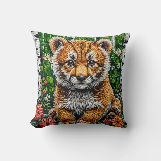 Coussin 🐯 Cadeau de décoration de jungle de tigre mignon (Recto)