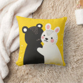 Coussin 🧸🐰 Cadeau de décoration de l'amitié ours et lapi (Couverture)