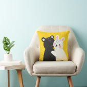 Coussin 🧸🐰 Cadeau de décoration de l'amitié ours et lapi (Chaise)