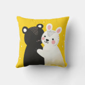 Coussin 🧸🐰 Cadeau de décoration de l'amitié ours et lapi (Verso)