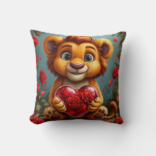 Coussin 🦁❤️ Cadeau de décoration de lion mignon et cosy ✨