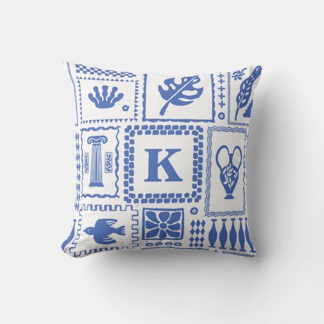 Coussin Cadeau de Décoration de Maison Monogramme Abstrait (Recto)