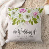 Coussin Cadeau de Décoration de Mariage Roses Rose Fardé (Couverture)