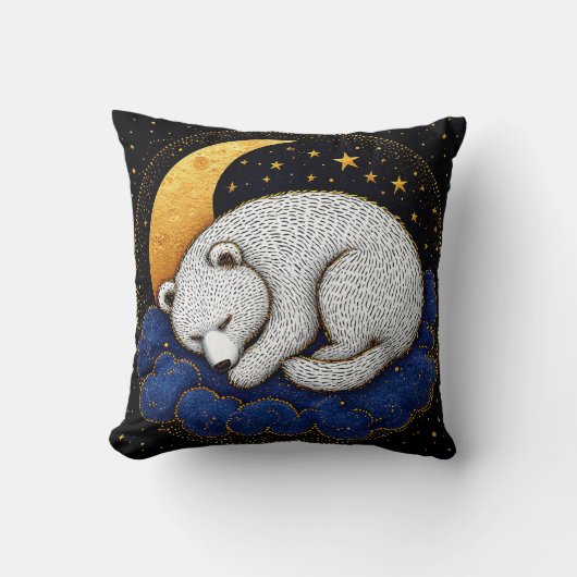 Coussin ☁️🐻 Cadeau de décoration en peluche nuage ours bl (Recto)