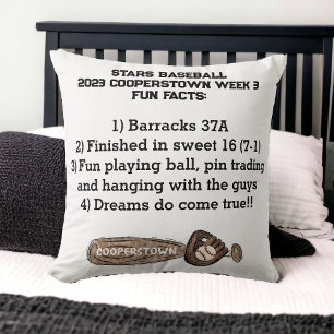Coussin Cadeau de faits amusants sur le baseball à Coopers