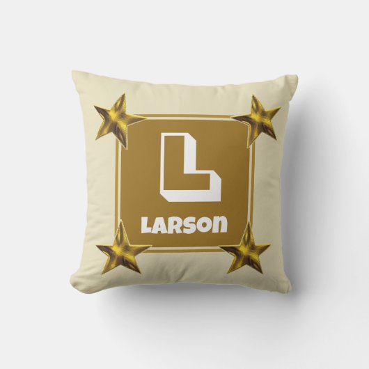 Coussin Cadeau de famille avec initiale de monogramme étoi (Recto)