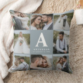 Coussin Cadeau de famille mariage monogramme photo multipl (Couverture)