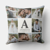 Coussin Cadeau de famille mariage monogramme photo multipl (Verso)
