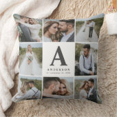 Coussin Cadeau de famille mariage monogramme photo multipl (Couverture)