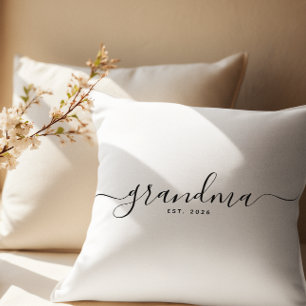 Coussin Cadeau de fête des mères de grand-mère établie dep