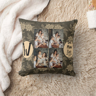 Coussin Cadeau de fleurs en collage photo personnalisé pou