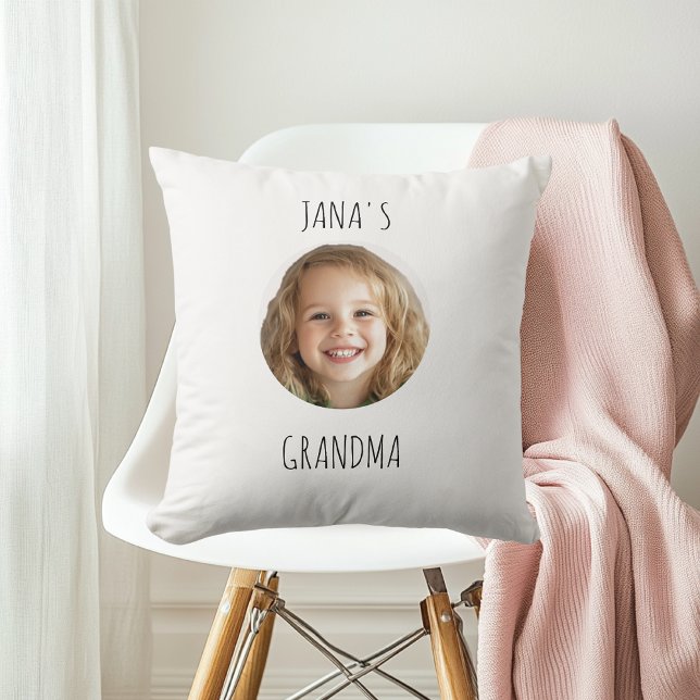 Coussin Cadeau de grand-mère personnalisé | Visage de gran (Créateur téléchargé)