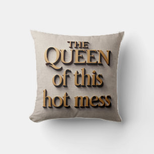 Coussin Cadeau de la Fête des Mères - "La Reine de ce mess